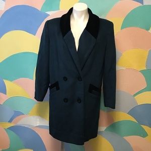 Cathy Joe vintage green trench coat Sz L